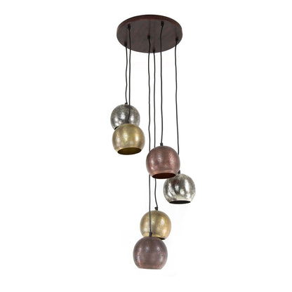 Pendelleuchte Velluto – Metall‑Farbkombination Chrom Gold Kupfer