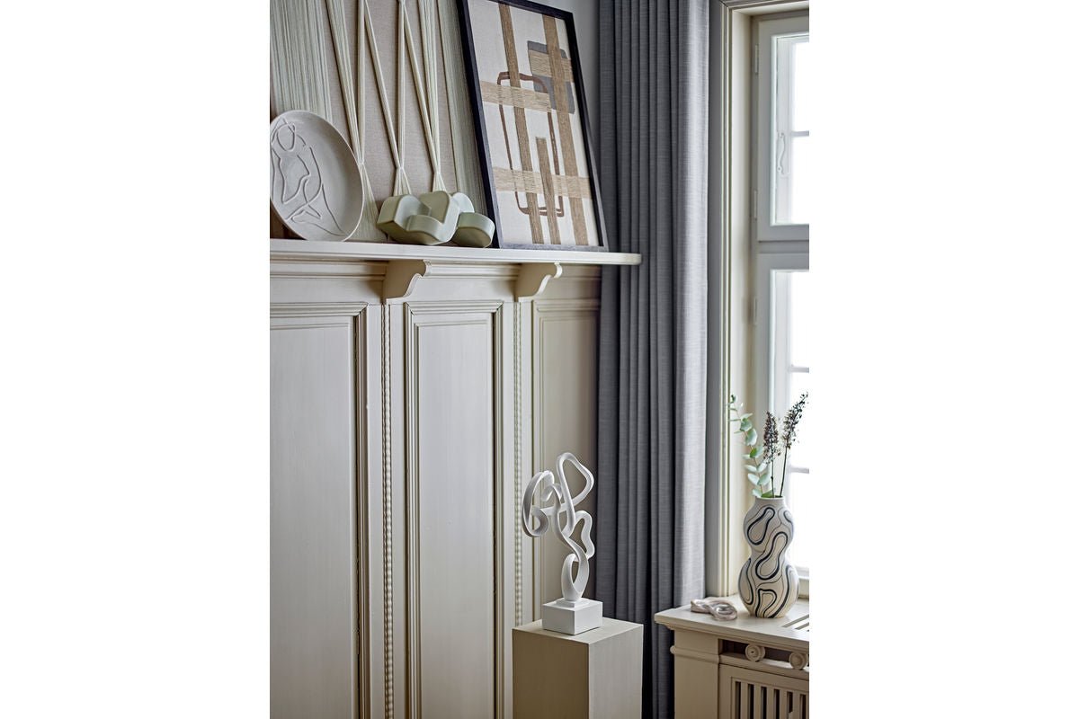 Luxusbetten24 Femimara Vase – Handgefertigtes Dekoratives Organisches Muster Beige/Schwarz