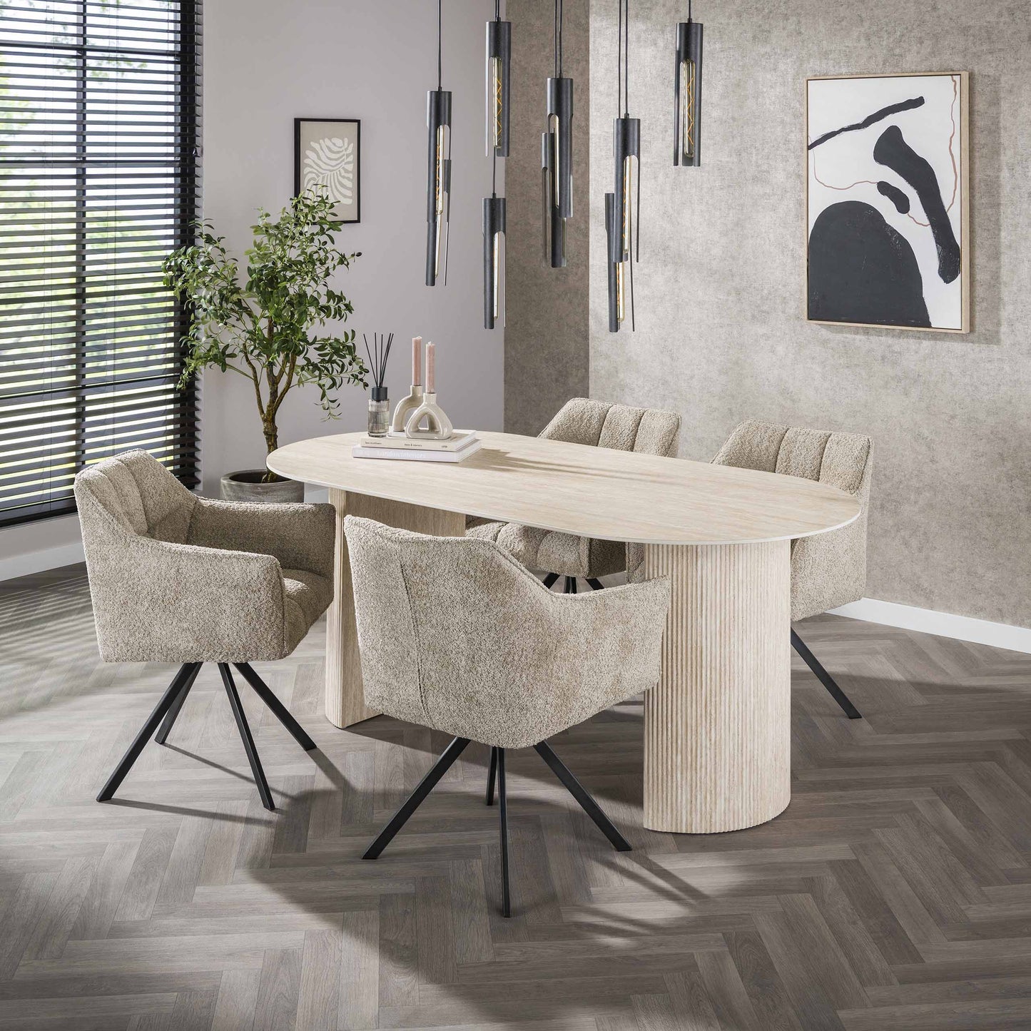 Luxusbetten24 Aveline Pendelleuchte – Schwarzes Rohr-Design mit 9 Leuchten