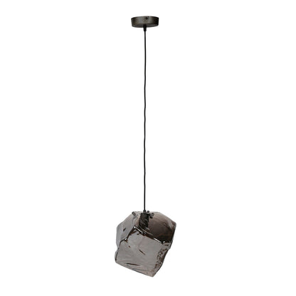 Pendelleuchte „Luminara“ aus modernem mundgeblasenem Chromglas mit Metall-Armatur