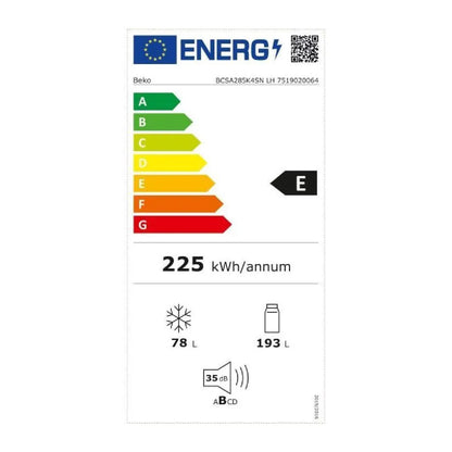 Beko BCSA285K4SNLH Refrigerador Integrable MinFrost 271 L Blanco