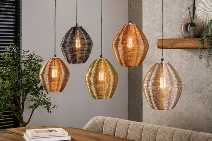 Luxusbetten24 Sereno Pendelleuchte Metall‑Farbkombination Schwarznickel Chrom Messing Kupfer Mattnickel‑Mix