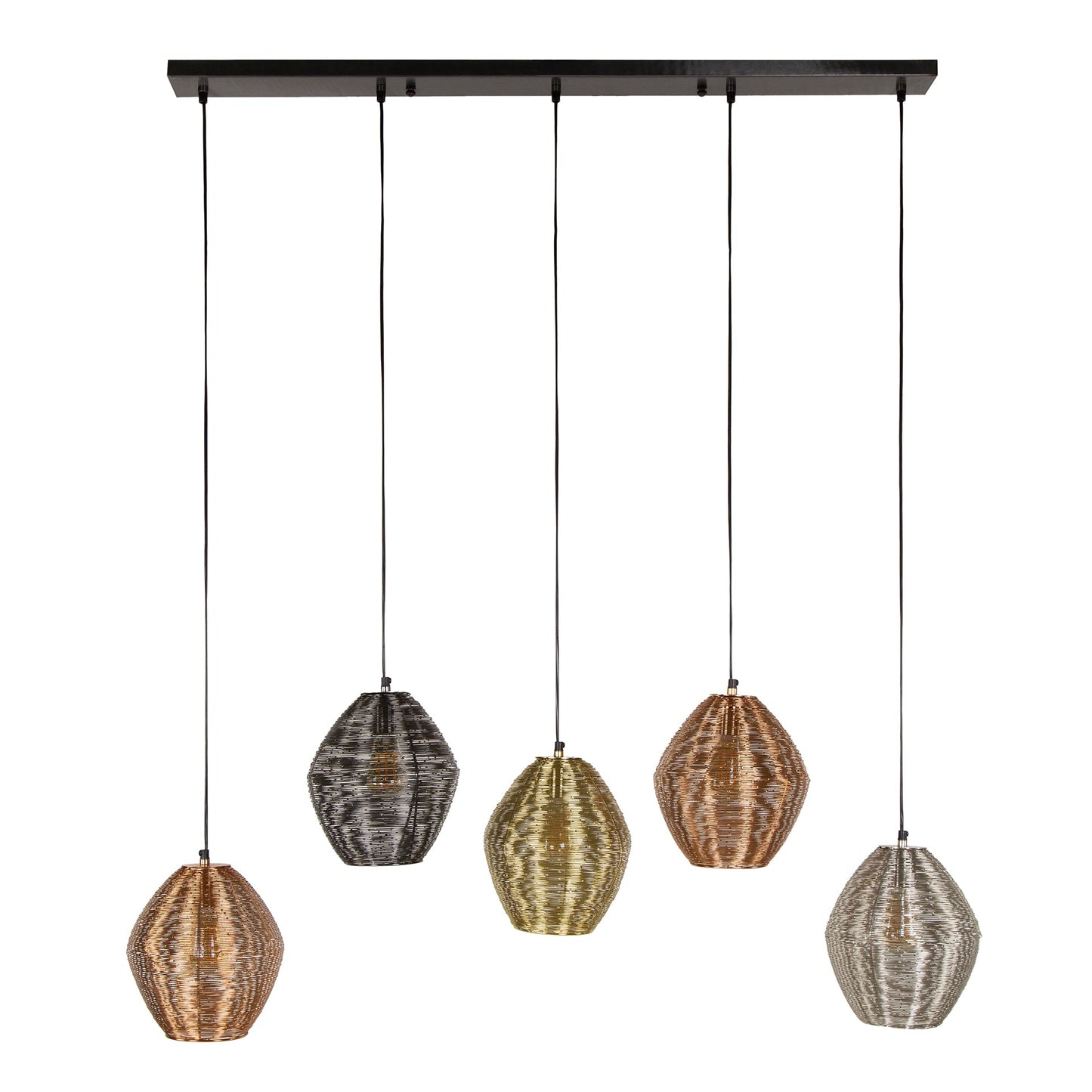 Luxusbetten24 Sereno Pendelleuchte Metall‑Farbkombination Schwarznickel Chrom Messing Kupfer Mattnickel‑Mix