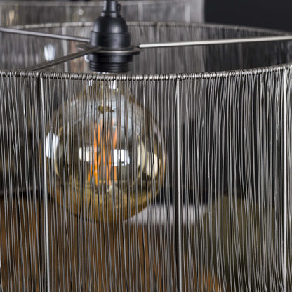Luxusbetten24 Candela Pendelleuchte Schwarznick 2‑Leuchten mit geflecht Design