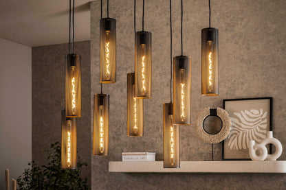 Pendelleuchte „Marcella“ – Mit 9 Leuchten in Edlem Schwarzen Tube-Mesh-Design
