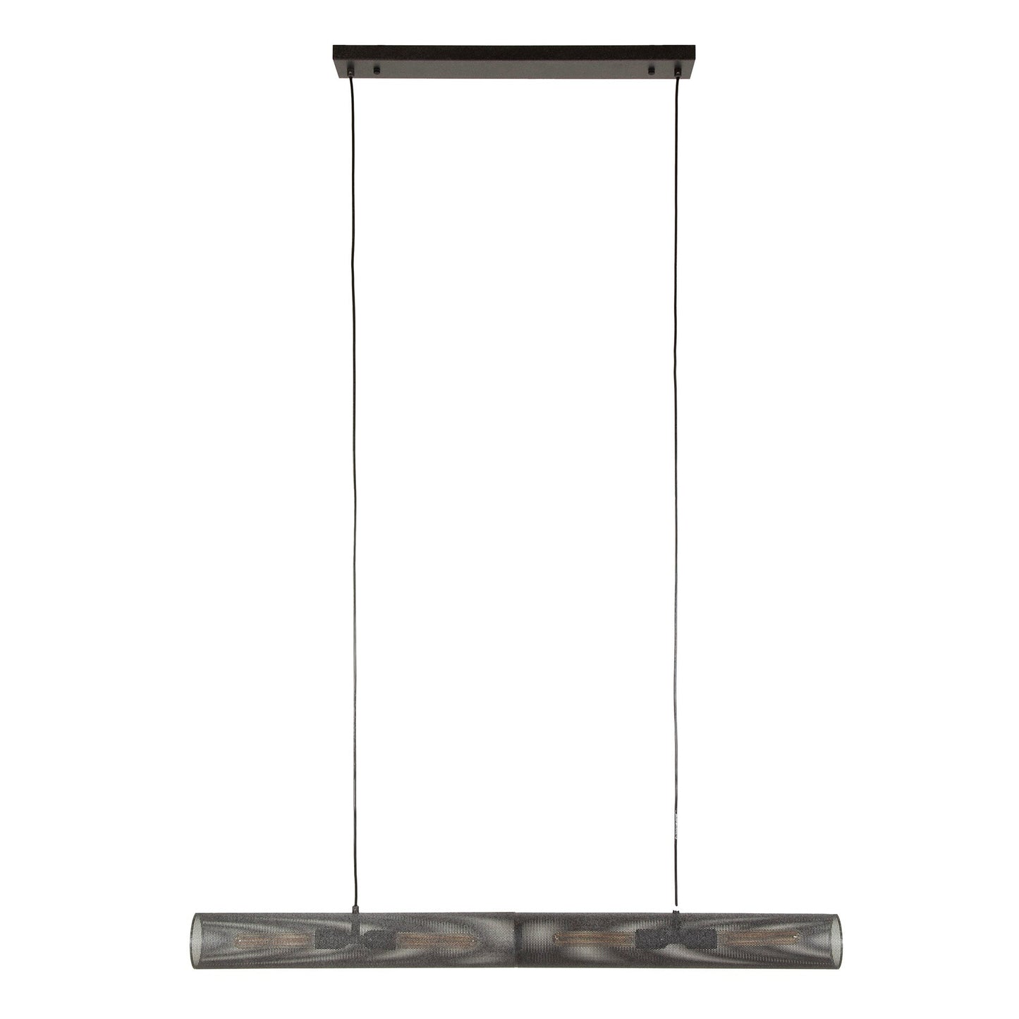 Luxusbetten24 Celvin Pendelleuchte Horizontales Tube‑Mesh‑Design mit 4 Leuchten Schwarz