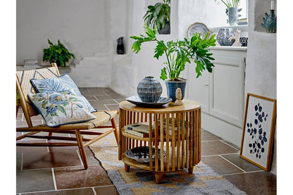 Couchtisch Keegan – Rundes Mangoholz-Design Mit Praktischen Ablagen