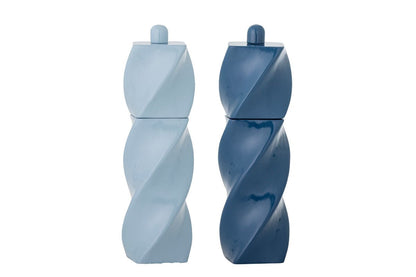 Salz- & Pfeffermühle Omve – Blau lackiertes Holz im modernen Design (2er-Set)