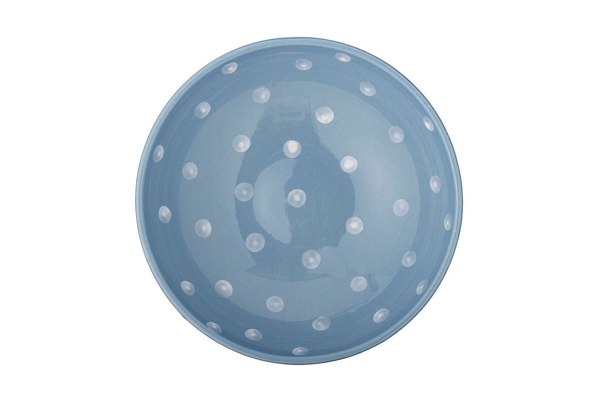 Luxusbetten24 Mily Sockelschale Handbemalt Steingutschale Blau Elegant Wohnzimmer
