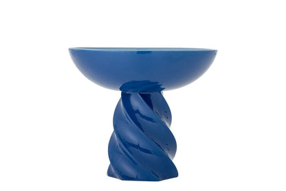 Luxusbetten24 Mily Sockelschale Handbemalt Steingutschale Blau Elegant Wohnzimmer