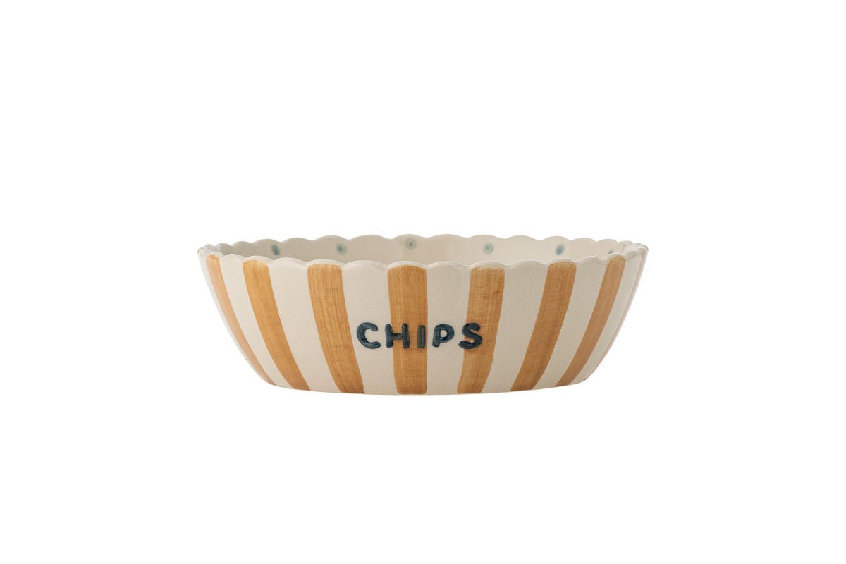Luxusbetten24 Schale Mira Handbemalte Chips-Schale aus Steingut, Bunt