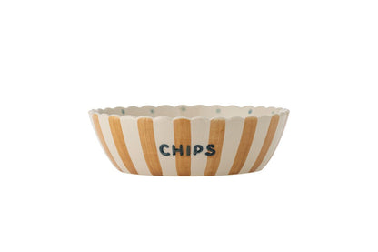 Luxusbetten24 Schale Mira Handbemalte Chips-Schale aus Steingut, Bunt
