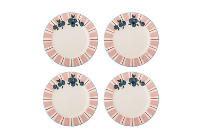 Luxusbetten24 Hari Teller-Set Handbemalt Steingut Rosé 4er-Set Design
