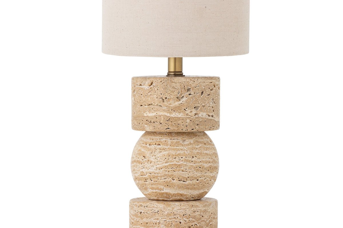 Alvara Tischlampe Travertin Natur Skulpturales Designobjekt Elegant Wohnzimmer