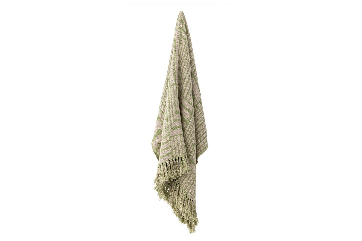 Luxusbetten24 Kalu Überwurfdecke Grün Recycelte Baumwolle 160×130 cm Wohnzimmer