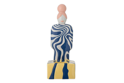 Teelichthalter Suri – Handbemalte Figur mit Wirbelmuster