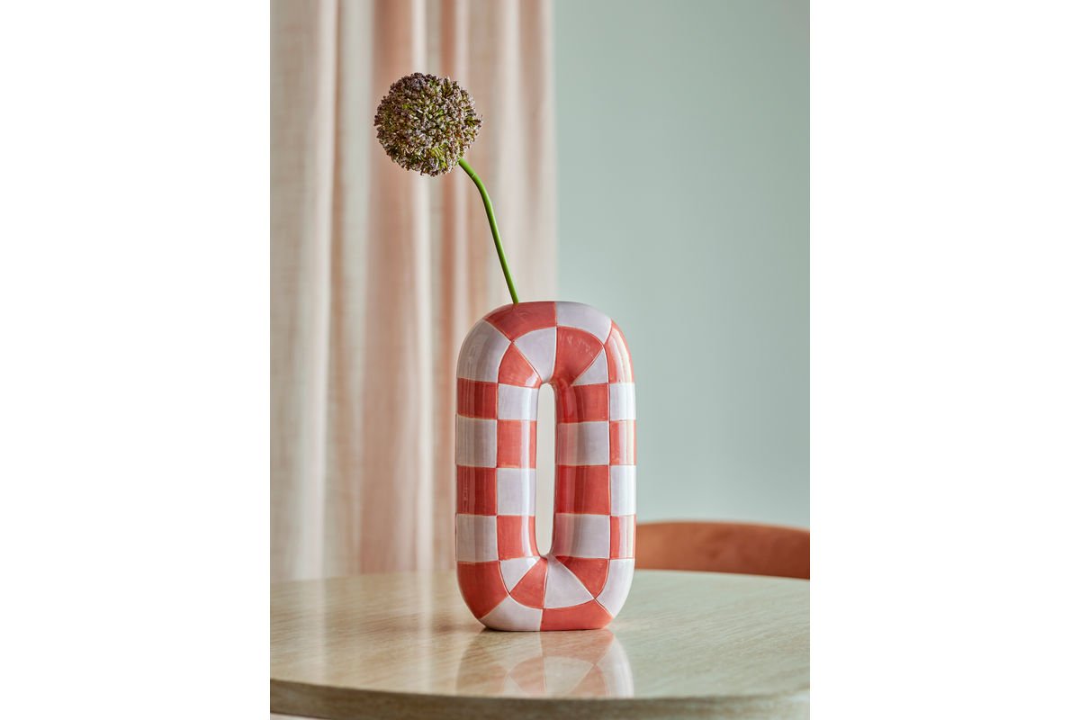 Luxusbetten24 Solea Orangefarbene Keramikvase – Handgefertigte Elegante Dekoration für Wohnzimmer