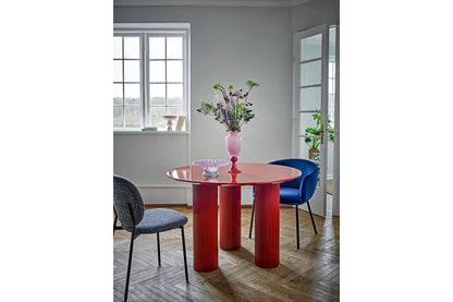Holly Esszimmerstuhl – Chenille-Polster, Blau/Naturton Für Komfort Modern Design