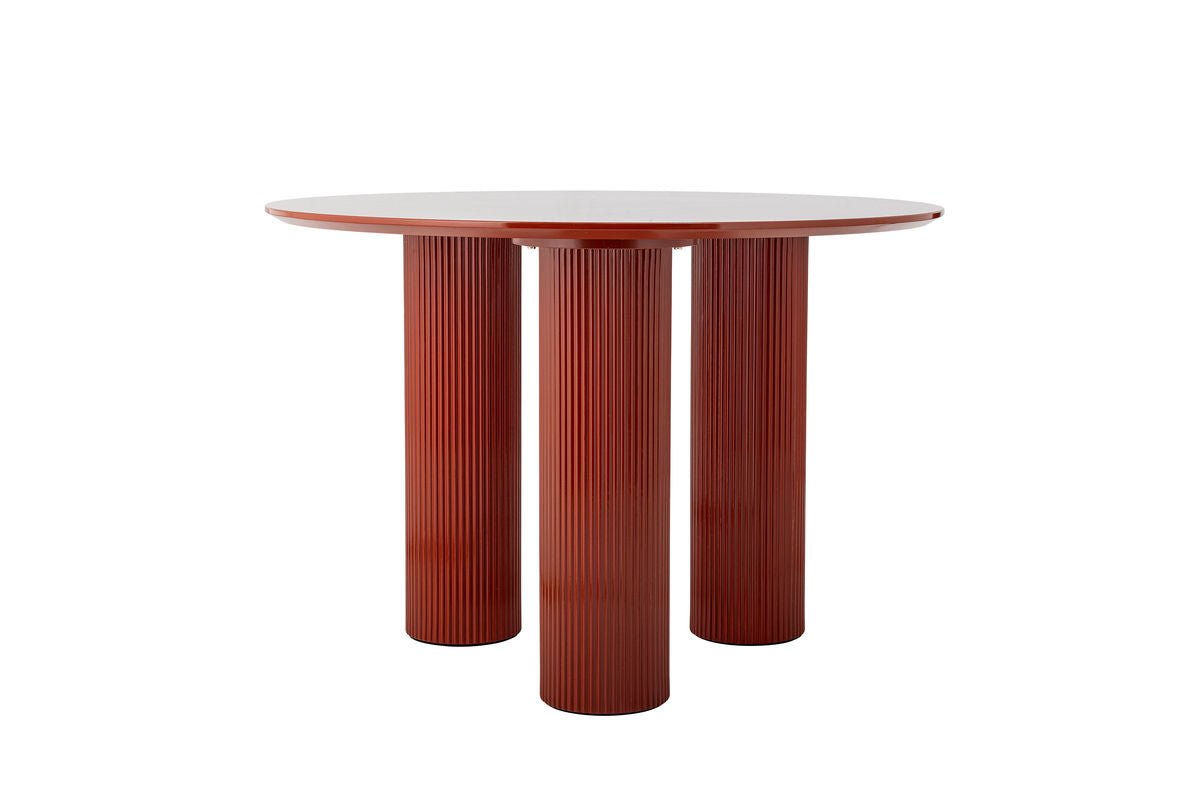 Esstisch Rufia – Skulpturales Design in Rot