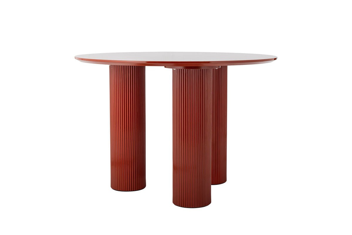 Esstisch Rufia – Skulpturales Design in Rot