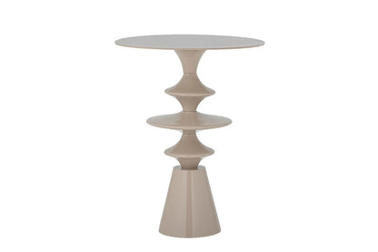 Luxusbetten24 Avero Beistelltisch Skulpturales Design Hellbeigeton