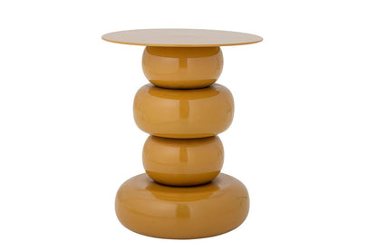 Luxusbetten24 Becca Beistelltisch Skulpturales Glänzendes Modernes Design Gelb