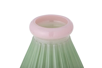 Vase Edona – Mundgeblasenes Glas mit sanfter Riffelung