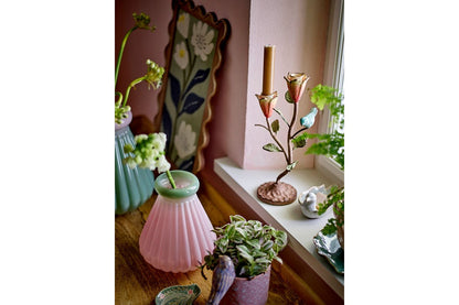 Vase Edona – Mundgeblasenes Glas mit sanfter Riffelung