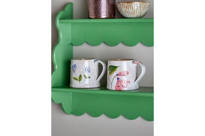 Luxusbetten24 Luni 2er Becher-Set Steingut Bunt mit Floralen Motiven