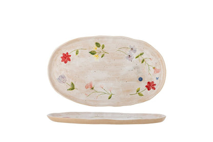Luxusbetten24 Calisa Servierplatte Handbemalte mit Floralem Design Bunt
