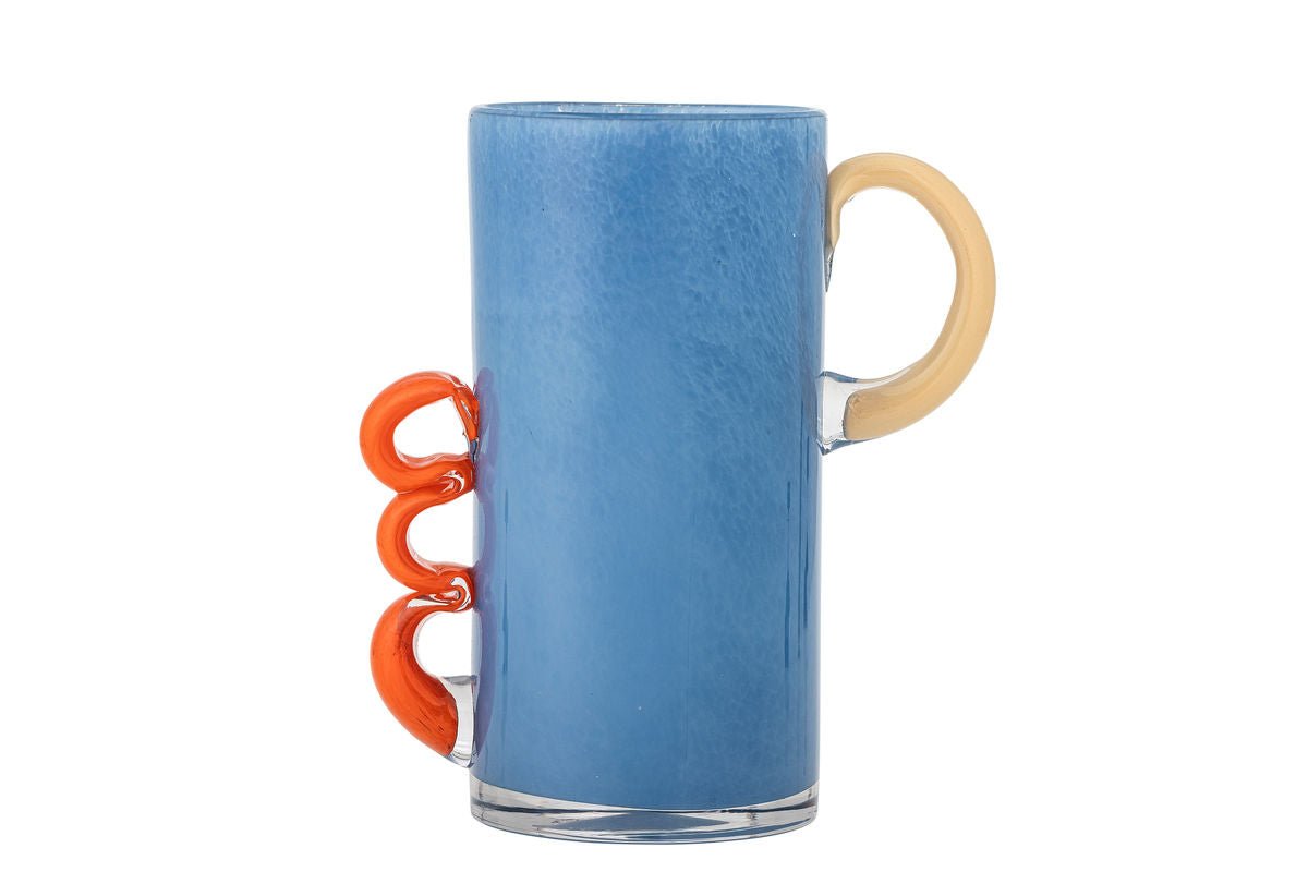 Luxusbetten24 Alva Glasvase – Elegante Blaue Ausführung für Wohnzimmer