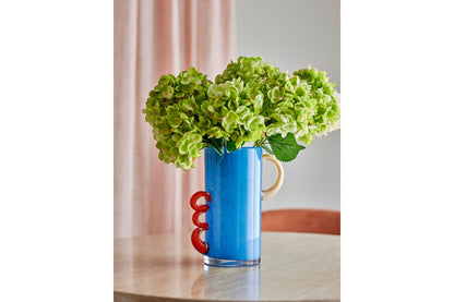 Luxusbetten24 Alva Glasvase – Elegante Blaue Ausführung für Wohnzimmer