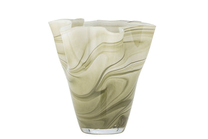 Luxusbetten24 Vase Mari – Grünes Glas, Dekorative Stil Grün