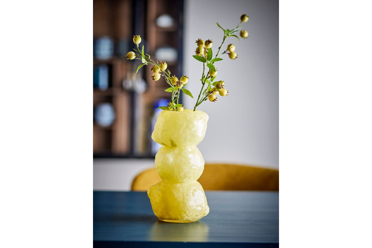 Luxusbetten24 Solaro Vase Gelbes Glas Gelb
