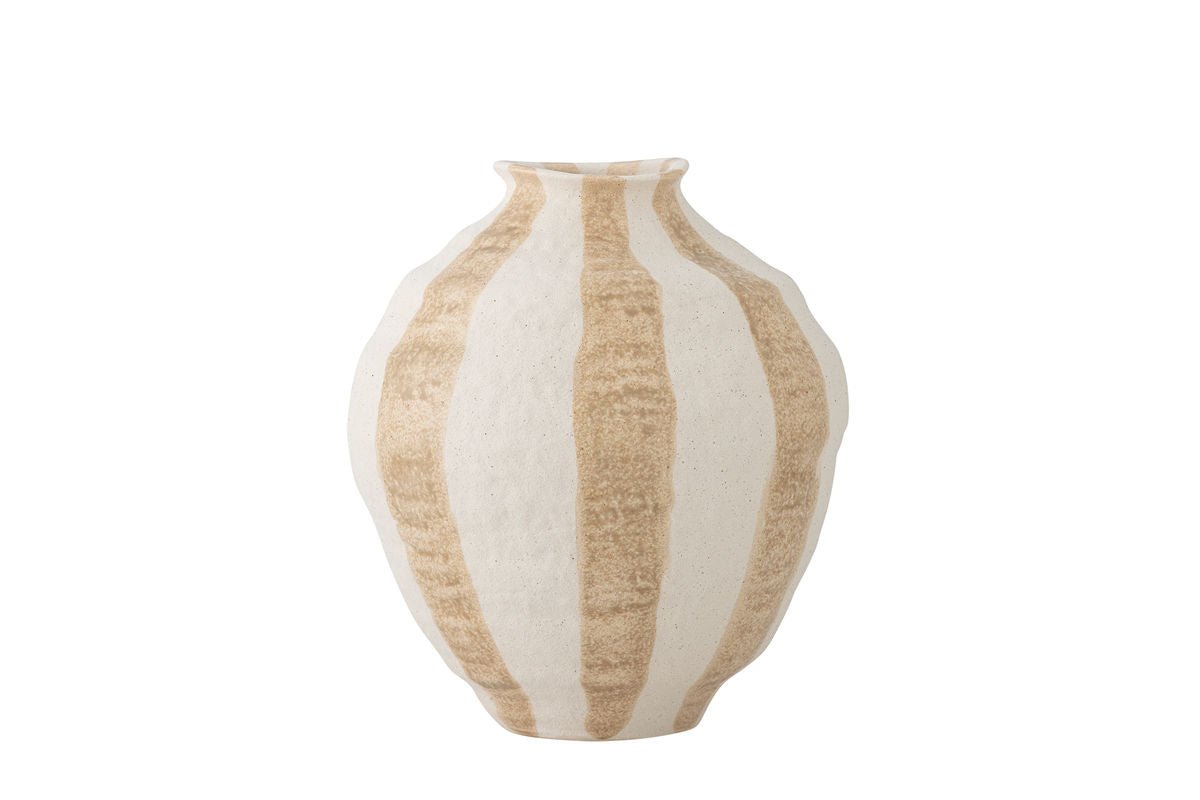 Luxusbetten24 Elvra Vase Naturfarbenes Steingut Natur