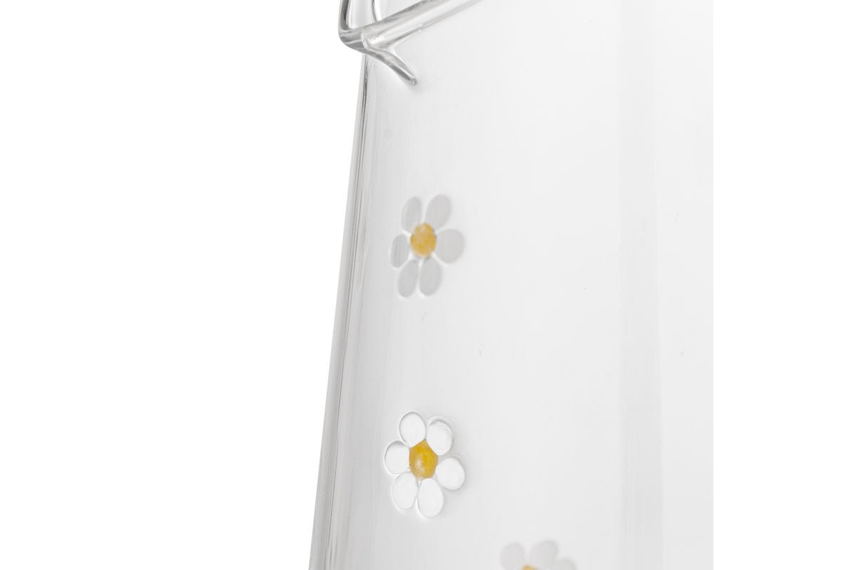 Luxusbetten24 Krug Florae Klarglas mit handveredelten Blütenmotiven, Klar