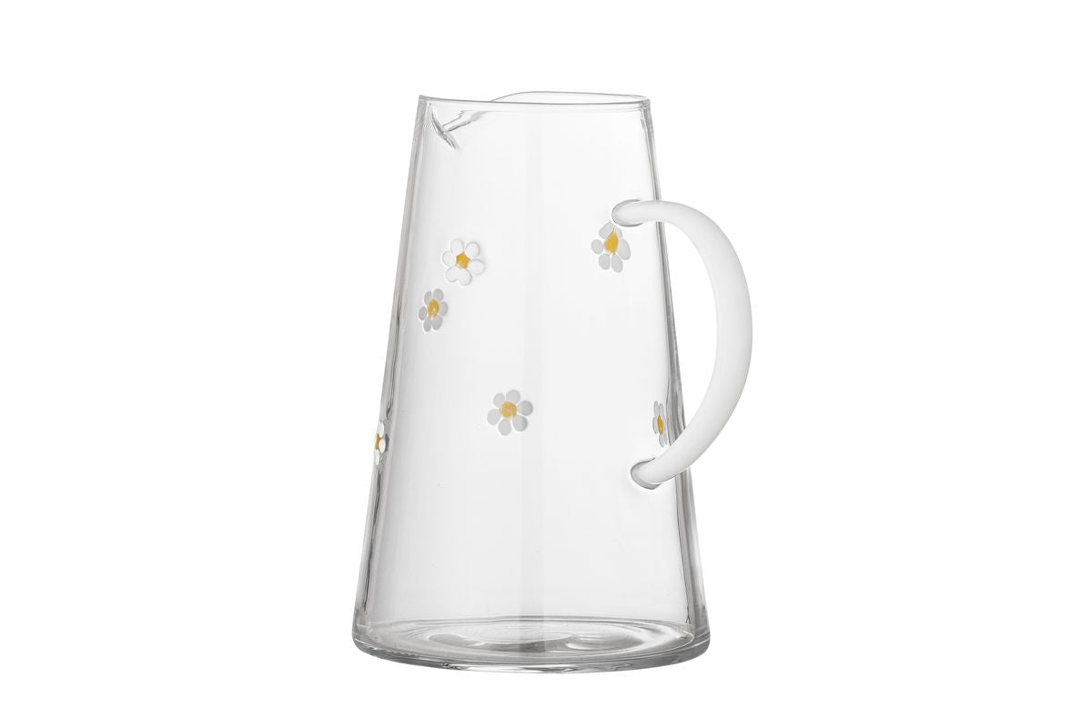 Luxusbetten24 Krug Florae Klarglas mit handveredelten Blütenmotiven, Klar