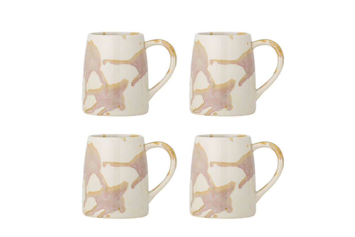 Becher-Set Jana – Steingut mit reaktiver Glasur (4er-Set)