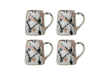 Becher-Set Jana – Steingut mit reaktiver Glasur (4er-Set)