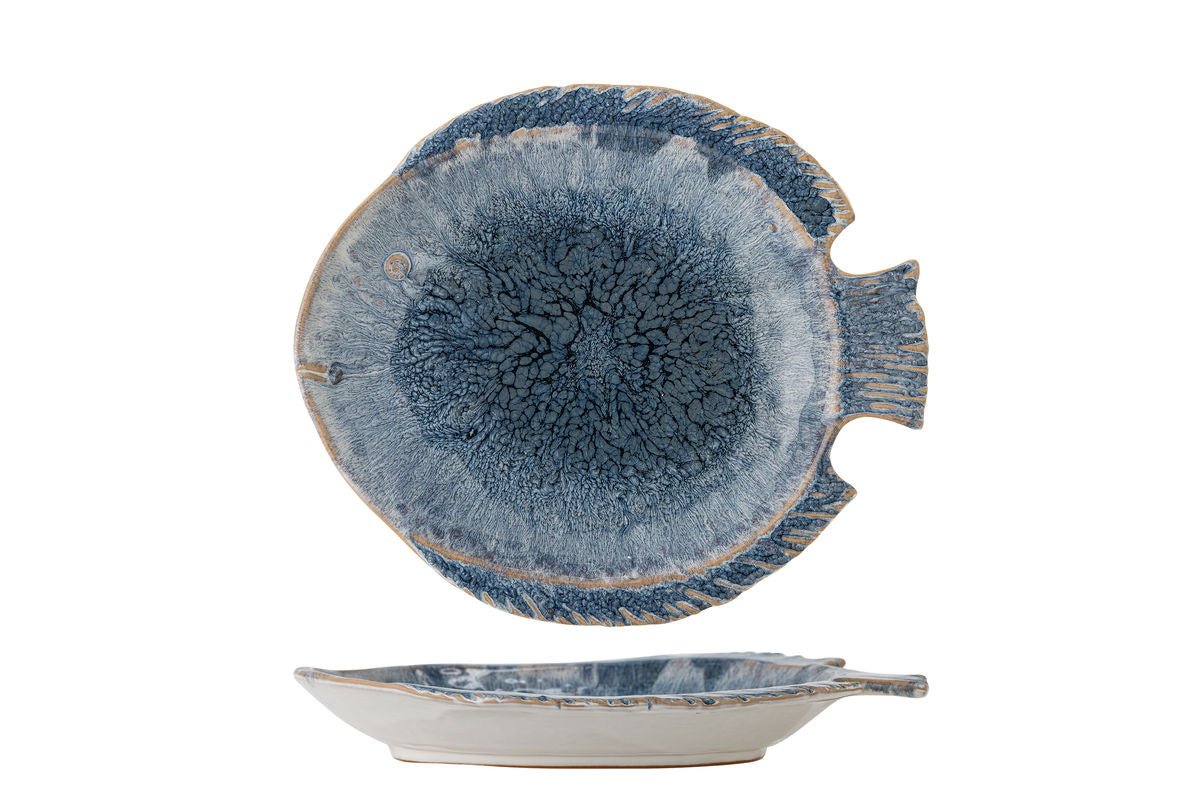 Luxusbetten24 Jule Servierplatte Fischform Blau
