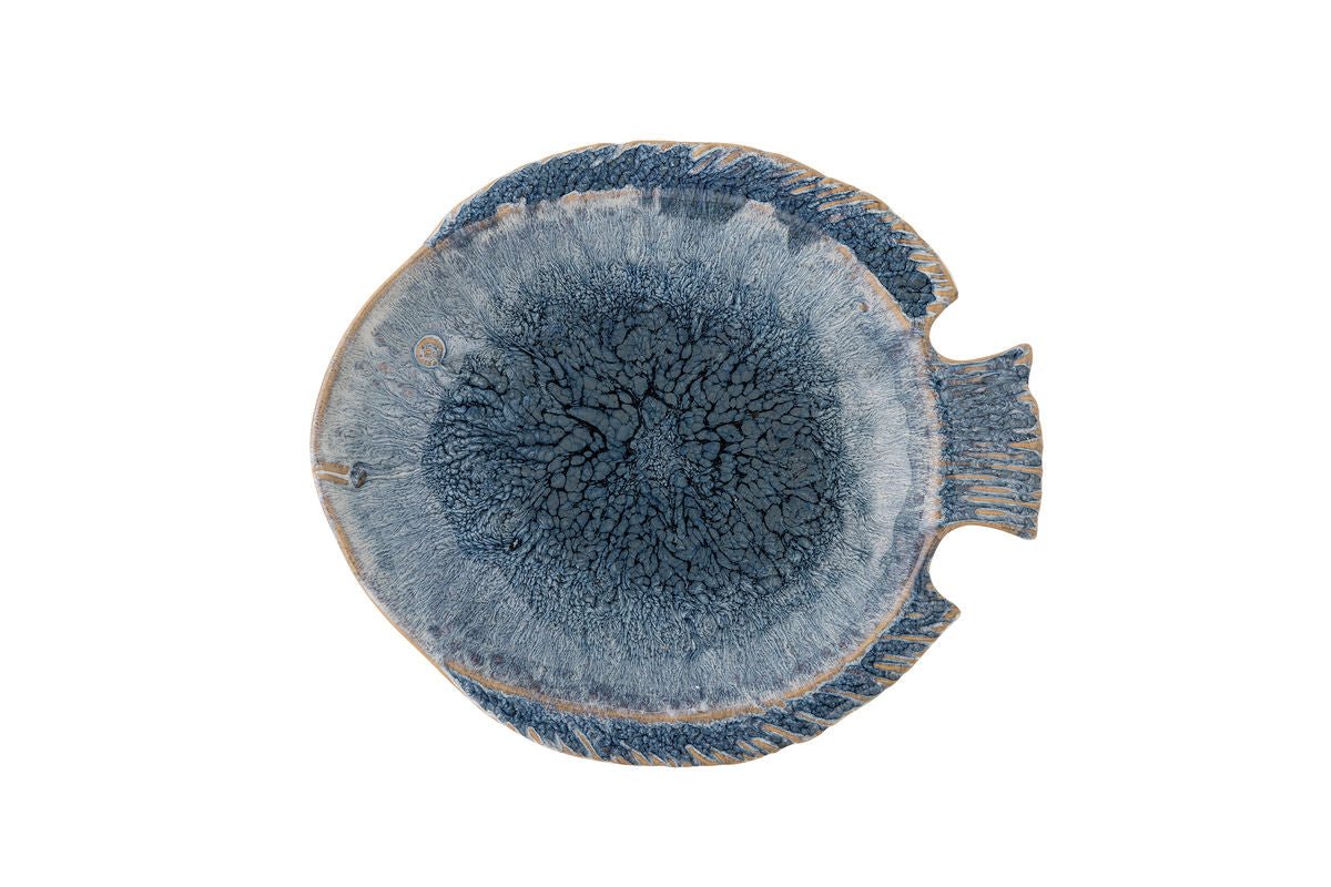 Luxusbetten24 Jule Servierplatte Fischform Blau