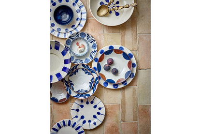 Luxusbetten24 Cala Schale Handbemalt Blau