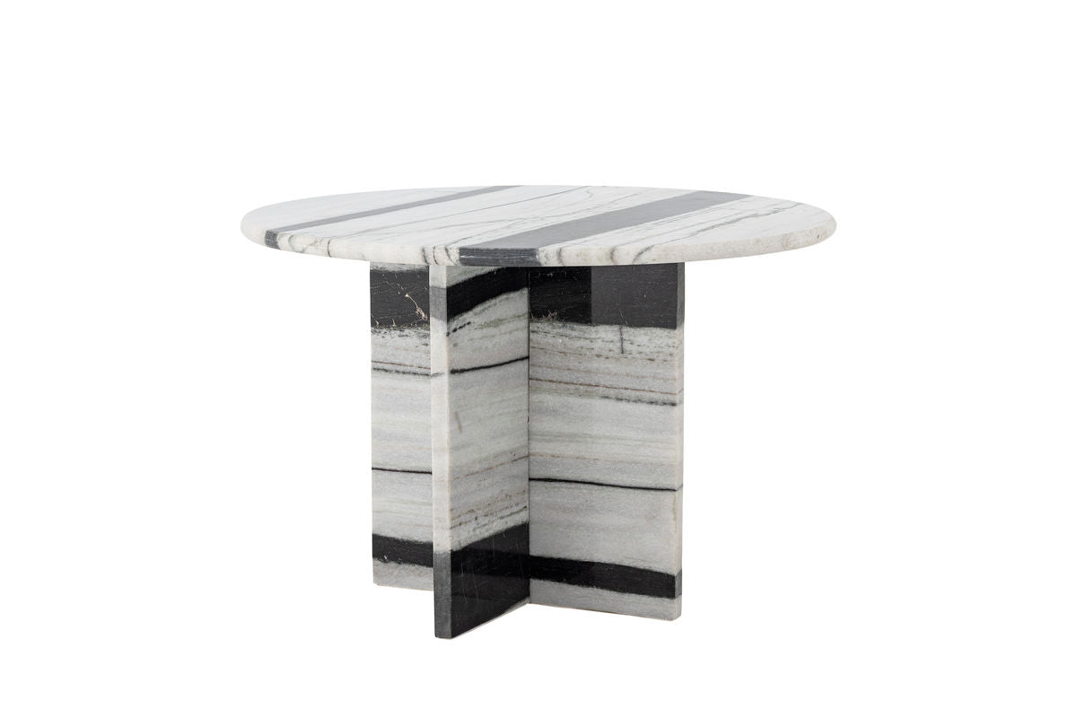 Luxusbetten24 Alvaro Couchtisch Skulpturaler Marmor Weiß-Schwarz