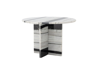 Luxusbetten24 Alvaro Couchtisch Skulpturaler Marmor Weiß-Schwarz