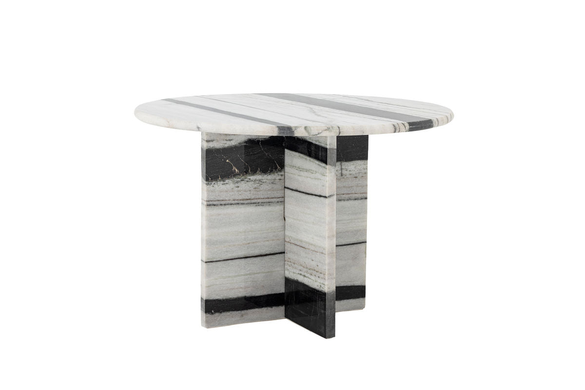 Luxusbetten24 Alvaro Couchtisch Skulpturaler Marmor Weiß-Schwarz