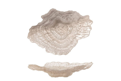 Luxusbetten24 Akuri Schale aus Glas Natur, Organische Form, Beige