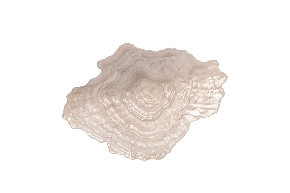 Luxusbetten24 Akuri Schale aus Glas Natur, Organische Form, Beige