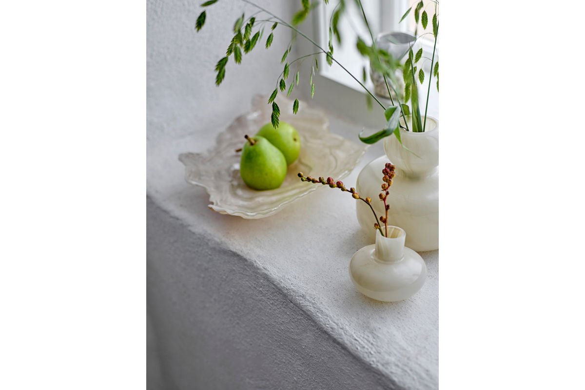 Luxusbetten24 Akuri Schale aus Glas Natur, Organische Form, Beige