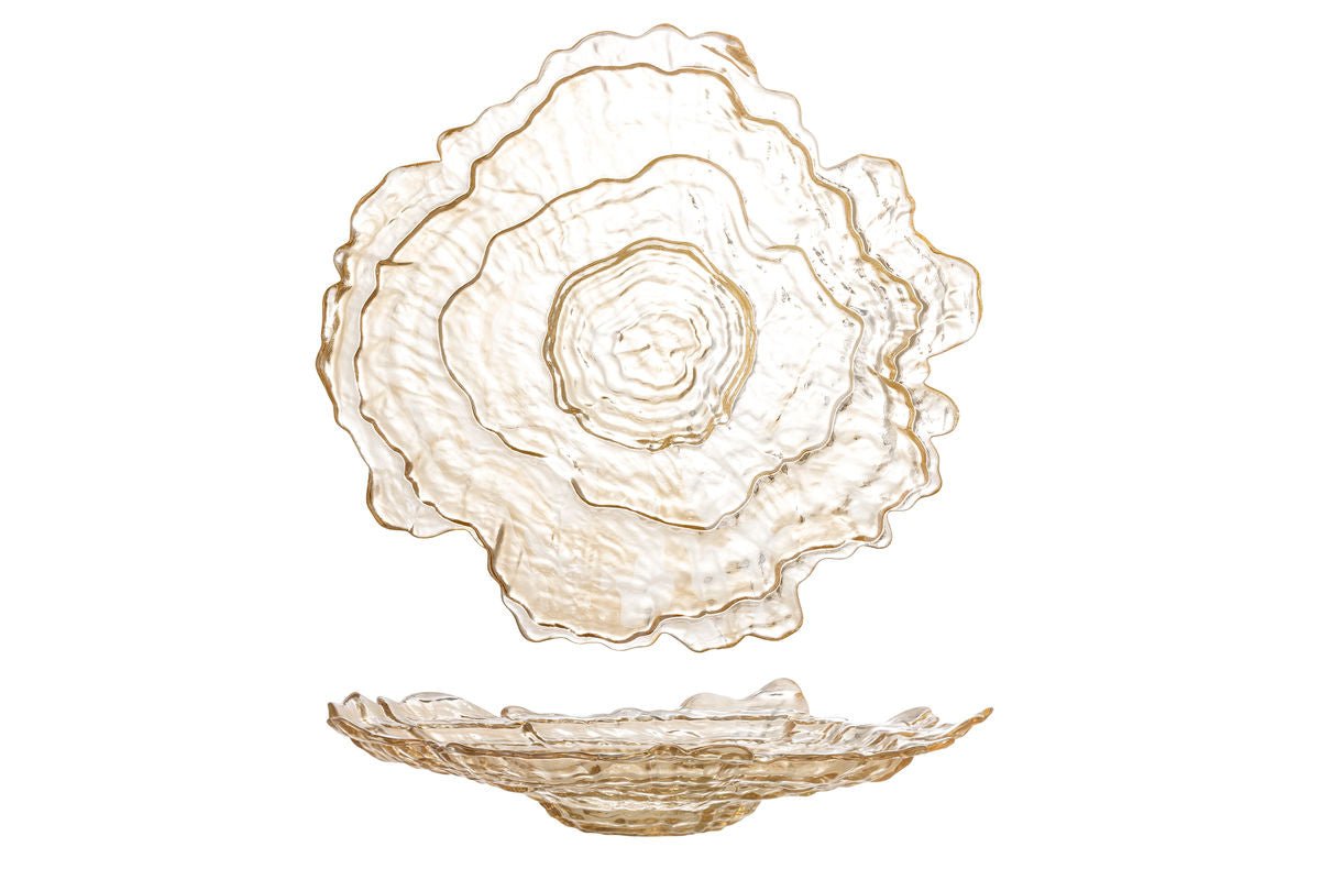 Schale Amiri – aus Glas in Natur mit sanfter Wellenform