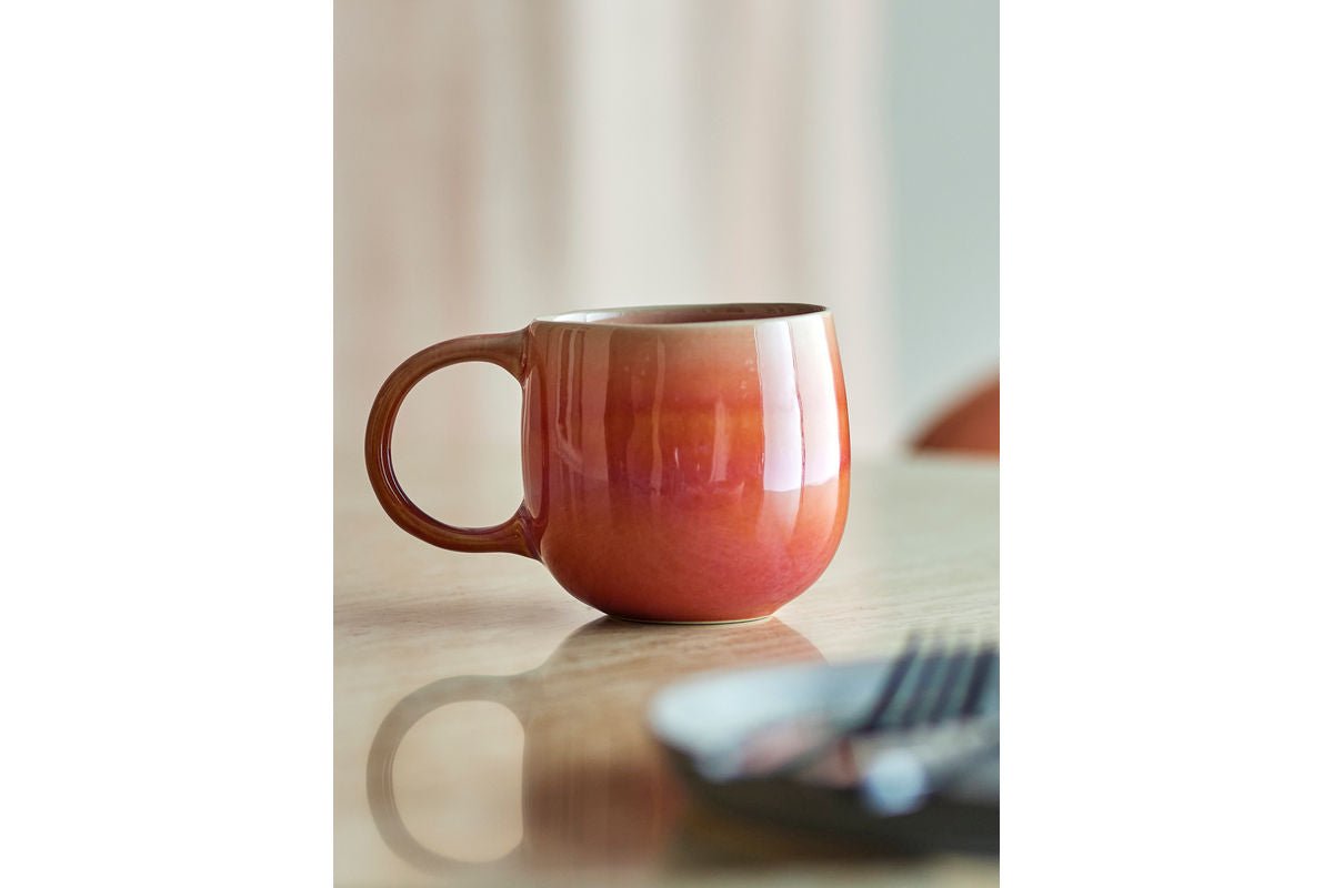 Luxusbetten24 Ikki Tassen-Set Reaktive Glasur Rosé 4er-Set